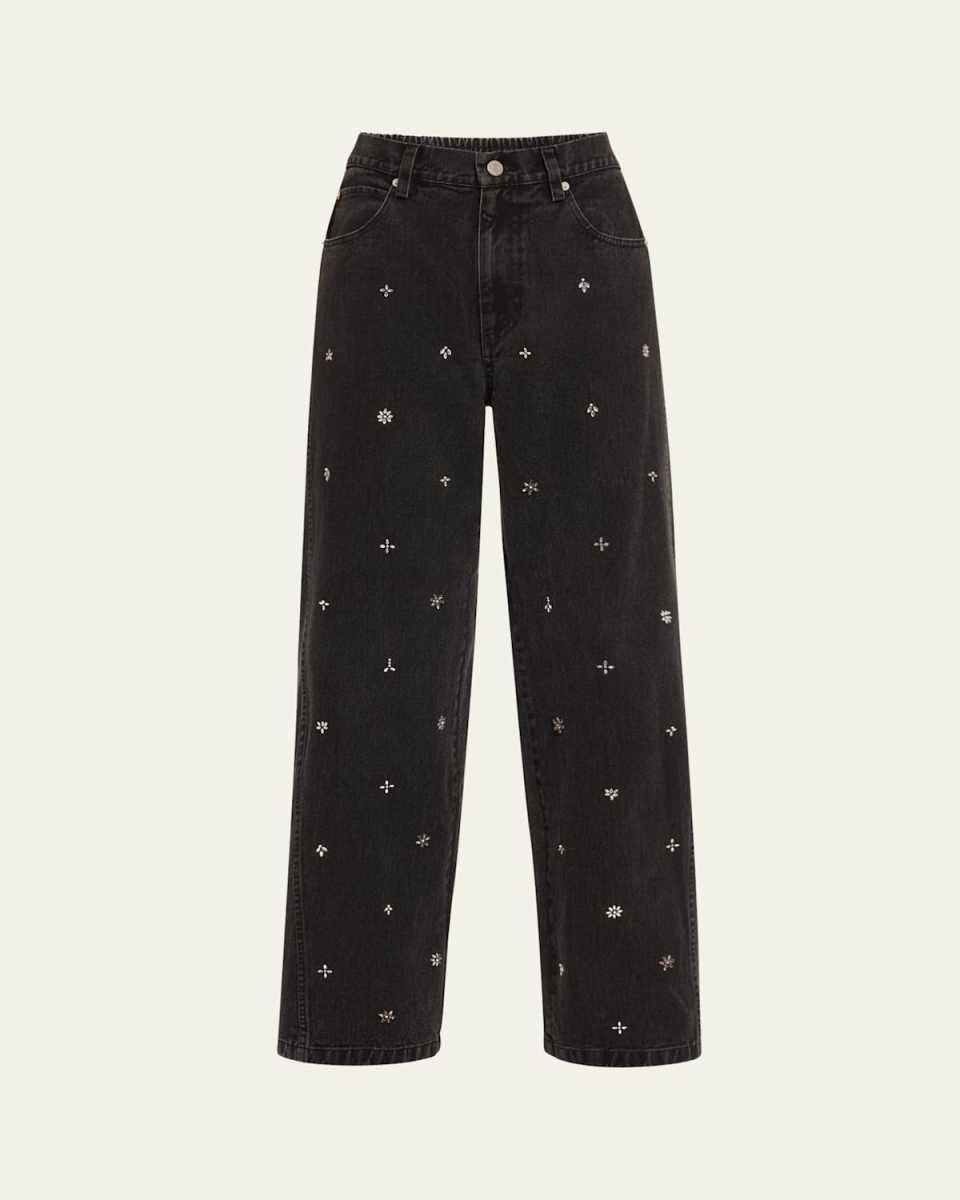 Bala Beaded Straight-Leg Jeans
